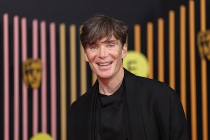 Cillian Murphy poses for photographers upon arrival at the 77th British Academy Film Awards, BAFTA's, in London, Sunday, Feb. 18, 2024.