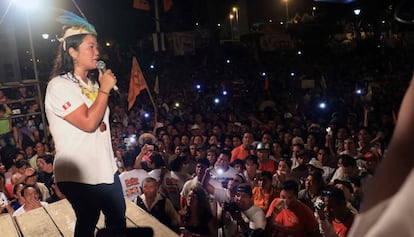 A candidata presidencial pelo partido político Fuerza Popular, Keiko Fujimori, na quarta-feira.