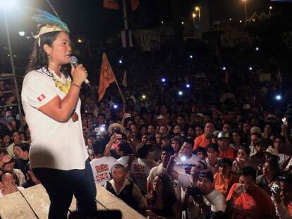 A candidata presidencial pelo partido político Fuerza Popular, Keiko Fujimori, na quarta-feira.