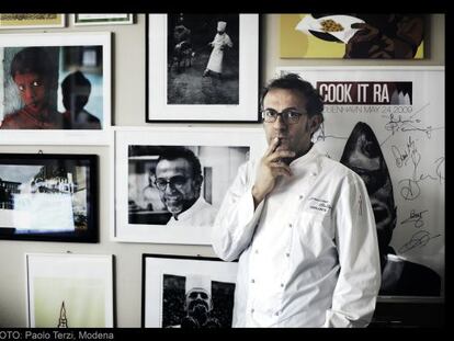 Massimo Bottura, pictured here in his restaurant in Modena, has been the victim of what he says are inaccurate reviews on TripAdvisor.