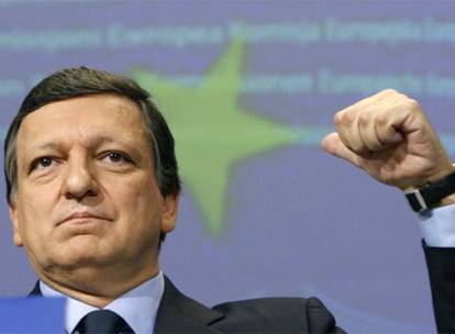 El presidente de la Comisión Europea, José Manuel Durão Barroso, durante una conferencia de prensa en Bruselas.