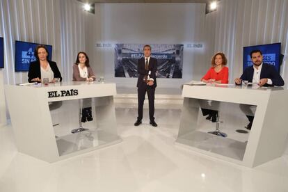 Carolina Bescansa, Andrea Levy, Meritxell Batet y Fernando de P&aacute;ramo en un debate en EL PA&Iacute;S.