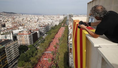 Imagen de la manifestación de la Diada de 2018.