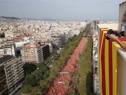 Imagen de la manifestación de la Diada, en la Avenida Diagonal de Barcelona, el año pasado.