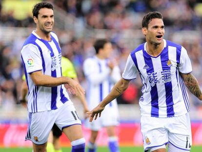 Willian Jos&eacute; celebra su segundo gol al Valencia. 