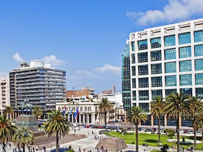 Plaza de la Independencia de Montevideo.