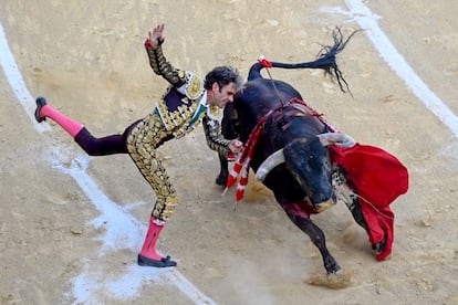 José Tomás, durante su reaparición, este domingo en Jaén.