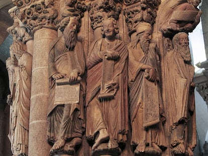 Detalle del Pórtico de la Gloria de la Catedral de Santiago de Compostela.