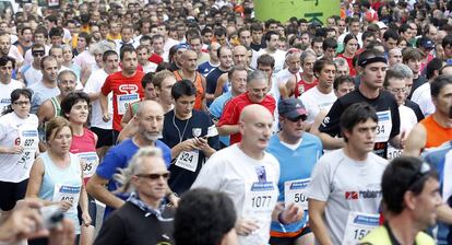 Corredores populares en una carrera en Bilbao