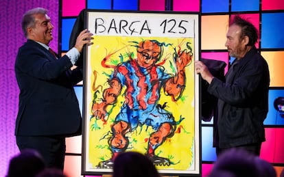 El FC Barcelona presenta el cartel de su 125 aniversario a cargo de Miquel Barceló.