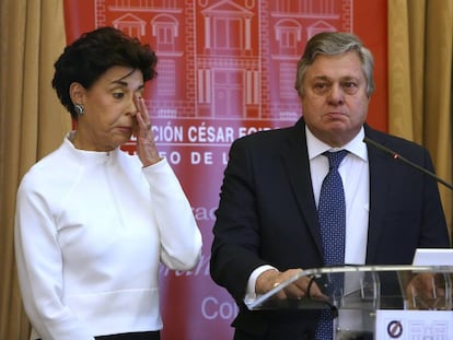 Leopoldo y Antonieta, padres del opositor venezolano Leopoldo Lopez, en la entrega del premio Palabra a Lilian Tintori en la Casa de América, este jueves.