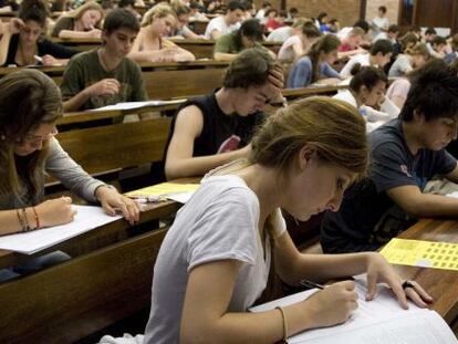 Examen de selectividad para acceder a la universidad.