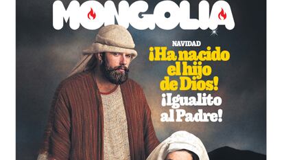 La portada de 'Mongolia' por la que presentó una querella la asociación Abogados Cristianos, tomada de la propia web de la revista satírica.