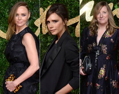 Stella Mccartney, Victoria Beckham y Sarah Burton (Alexander McQueen); tres nombres pesados de la industria británica.