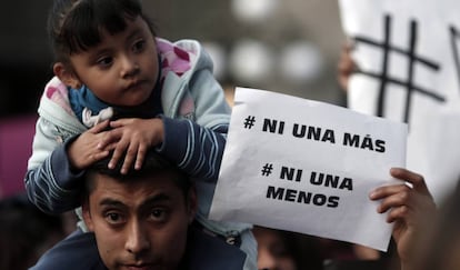 Marcha contra la violencia machista en febrero de 2016 en Puebla (México).