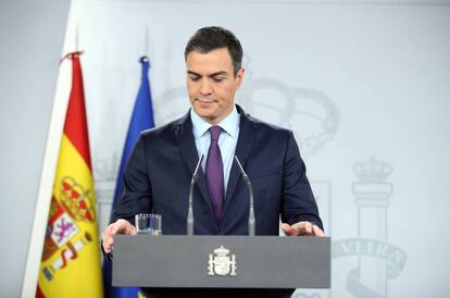 El presidente del Gobierno, Pedro Sánchez, durante una comparecencia el pasado lunes.