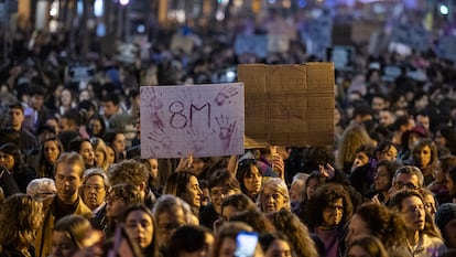 Manifestación por el 8M en Barcelona