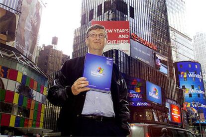 Bill Gates, el día que se presentó la última versión de Windows (XP), en 2001.