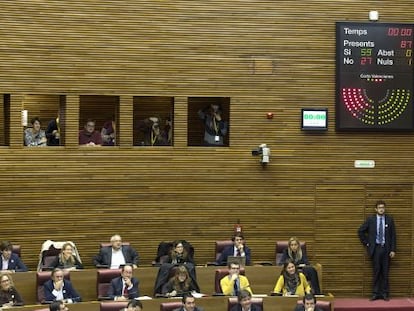 El pleno de las Cortes, durante una de las votaciones sobre los cambios en el reglamento.