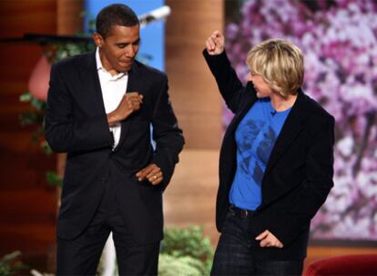 El presidente Obama junto a Ellen DeGeneres.