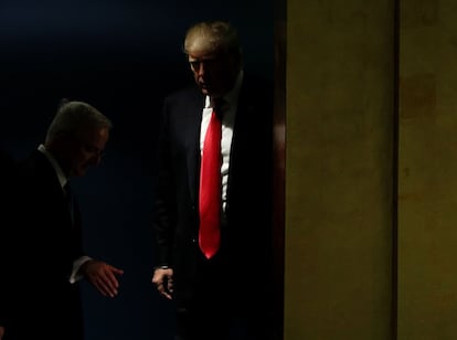 Donald Trump, durante la sesión de apertura del debate de alto nivel de la Asamblea General de Naciones Unidas, el 25 de septiembre de 2018.