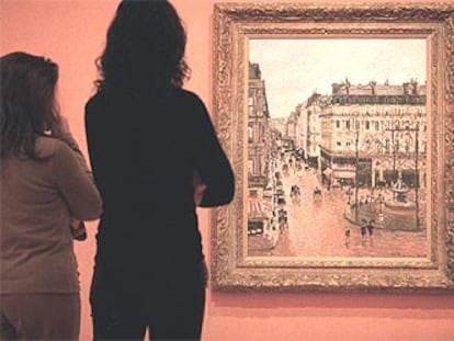 El cuadro de Pissarro <i>Rue Saint Honoré,</i> que se encuentra en el Museo Thyssen-Bornemisza.