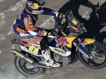 Marc Coma, durante el transcurso de la 9&ordf; etapa del Rally Dakar