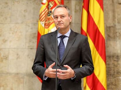 El presidente de la Generalitat, Alberto Fabra, en su comparecencia para anunciar el cambio de Catal&agrave;.