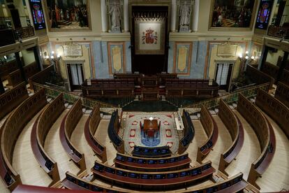 El Congreso de los Diputados, listo para la sesión parlamentaria de este martes.