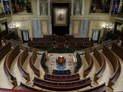 El Congreso de los Diputados, listo para la sesión parlamentaria de este martes.