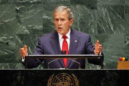 El presidente estadounidense George W. Bush durante su intervención en la sexagésimoprimera Asamblea General de la ONU