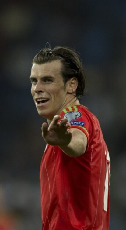 Gareth Bale, durante el Israel-Gales.