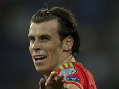 Gareth Bale, durante el Israel-Gales.