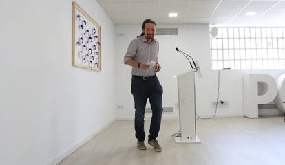 Pablo Iglesias, tras una rueda de prensa el pasado viernes.