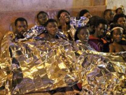 Grupo de inmigrantes que el pasado 19 de diciembre logró entrar en Melilla.