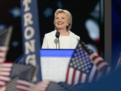 Hillary Clinton durante la convenci&oacute;n del Partido Dem&oacute;crata que comenz&oacute; el pasado d&iacute;a 25 en Filadelfia. 