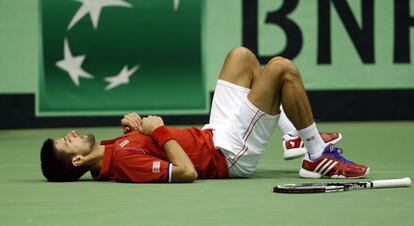 Djokovic, durante el partido ante Kukushkin.