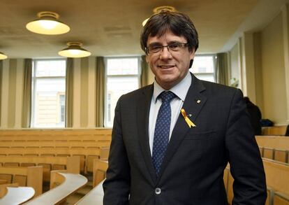 Carles Puigdemont a la Universitat de Helsinki.