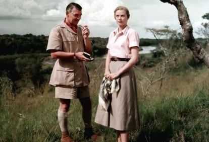 Grace Kelly y Clark Gable, en una escena de 'Mogambo'.