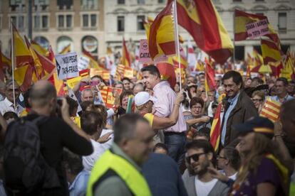 Xavier Garc&iacute;a Albiol en la manifestaci&oacute;n por la unidad de Espa&ntilde;a. 