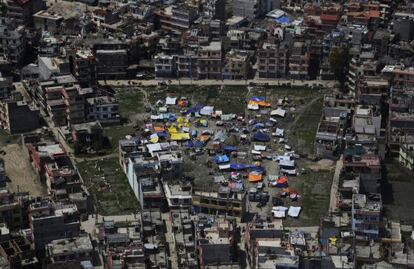 Imagen de Katmandú tras el terremoto de Nepal.