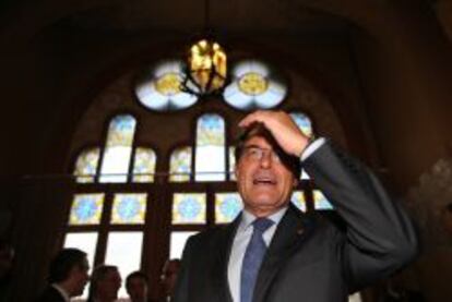 El president de la Generalitat, Artur Mas en la inauguraci&oacute; oficial de les actividades en Barcelona de la Universitad de las Naciones Unidas en el Recinto Hist&oacute;rico de Sant Pau. Foto: &copy;Carles Ribas