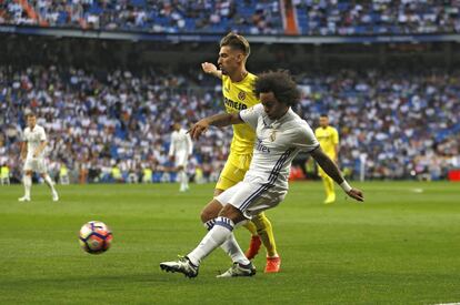 Marcelo, durante el partido ante el Villarreal.