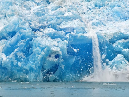 Imagen frontal del glaciar en Qaleraliq (Groenlandia).