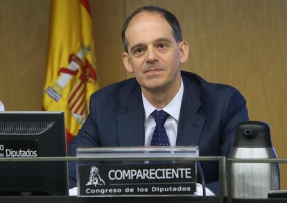 Manuel Morocho, inspector jefe de la Unidad de Delincuencia Económica y Fiscal, comparece en la comisión de investigación relativa a la presunta financiación irregular del Partido Popular en el Congreso de los Diputados, en noviembre de 2017.