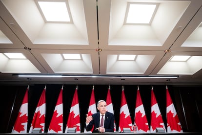 Mark Carney ofrece su primera rueda tras la victoria electoral, este viernes. 