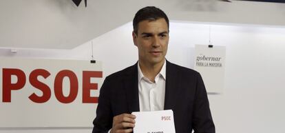 El secretario general del PSOE, Pedro S&aacute;nchez, este mi&eacute;rcoles.