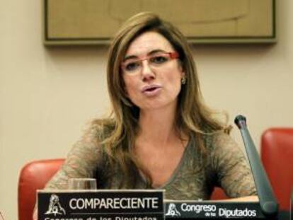 La secretaria de Estado de Presupuestos, Marta Fernández Currás, durante su comparecencia de esta tarde en la Comisión de Presupuestos del Congreso de los Diputados.