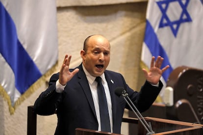 El primer ministro israelí, Naftali Bennett, el miércoles en el Parlamento, en Jerusalén.
