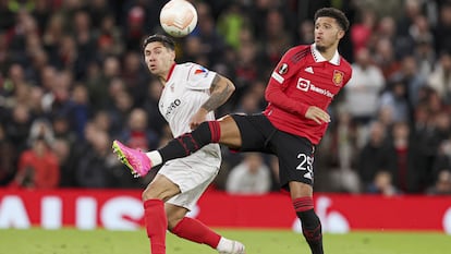 Partido Manchester United-Sevilla, de la Europa League, el 13 de abril pasado.